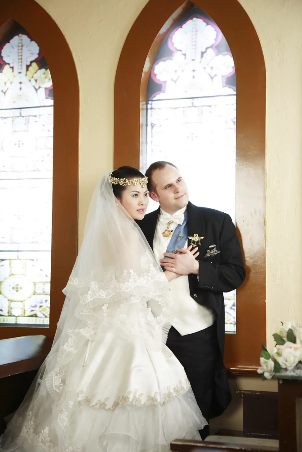 Vor der Kirche in Shanghai