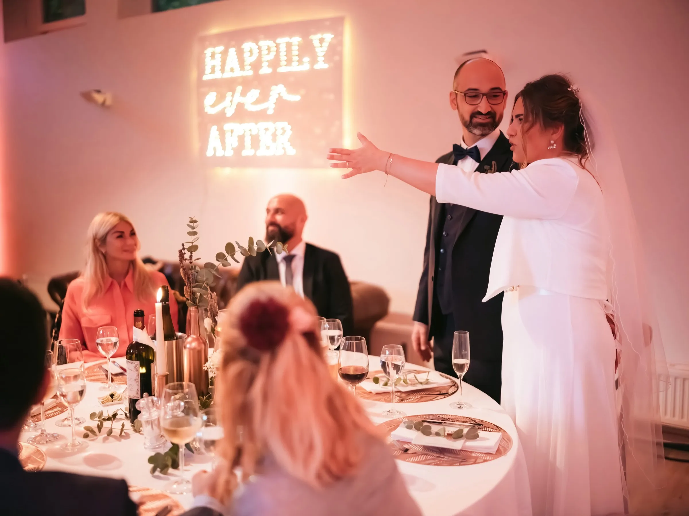 Glückliches Paar an ihrem besonderen Tag